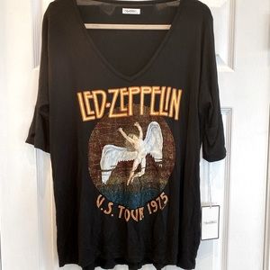 Black cotton blend oversize Led Zepplin shirt - Small